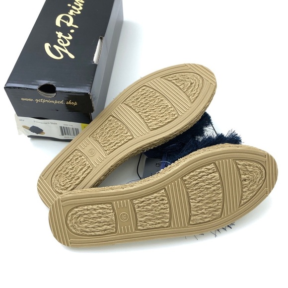 Get Primped Navy Blue Formentara Slide Boho Beach Summer Sandals Shoes 7 - Picture 3 of 5